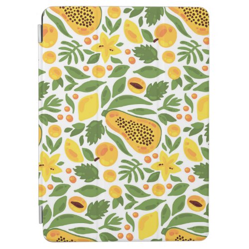 Exotic Fruits Ensemble Papaya Lemon Mango iPad Air Cover