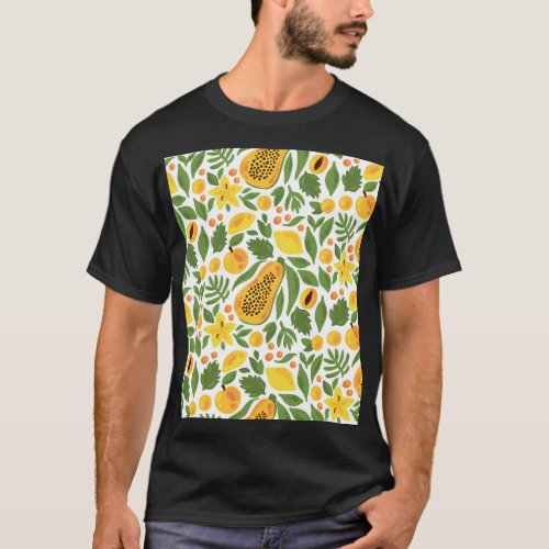 Exotic Fruits Ensemble Papaya Lemon Mango T_Shirt