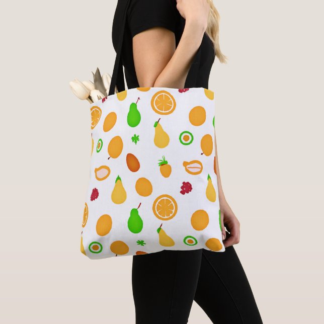 Exotic Fruits Pattern Design Tote Bag (Close Up)