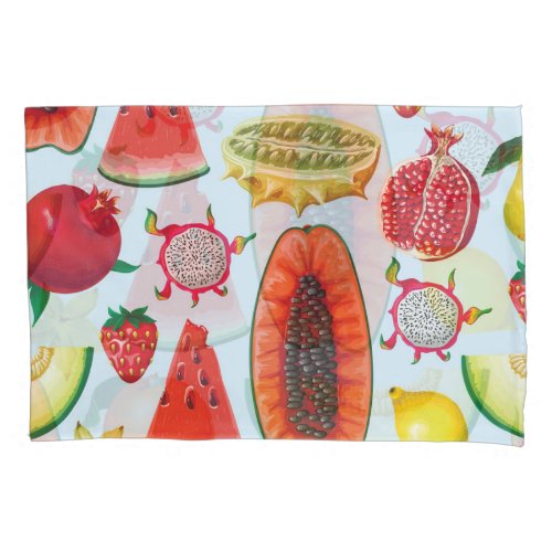 Exotic Fruits Trendy Print Seamless Pillow Case