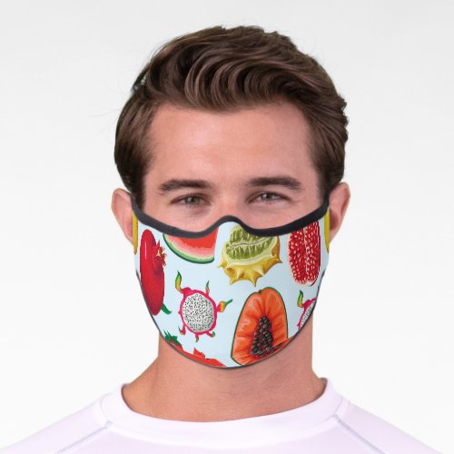 Exotic Fruits Trendy Print Seamless Premium Face Mask