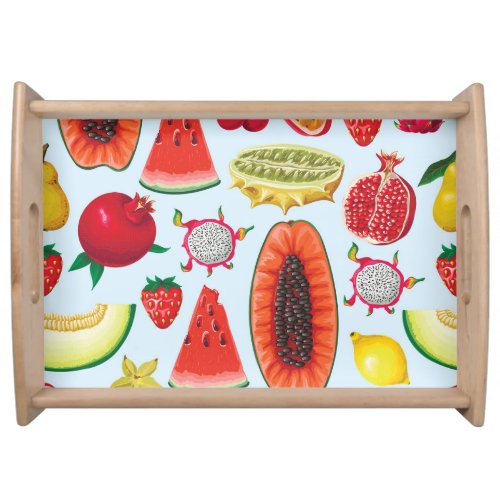 Exotic Fruits Trendy Print Seamless Serving Tray