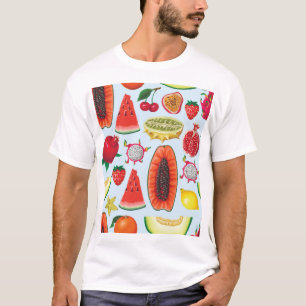 Exotic Fruits: Trendy Print Seamless. T-Shirt