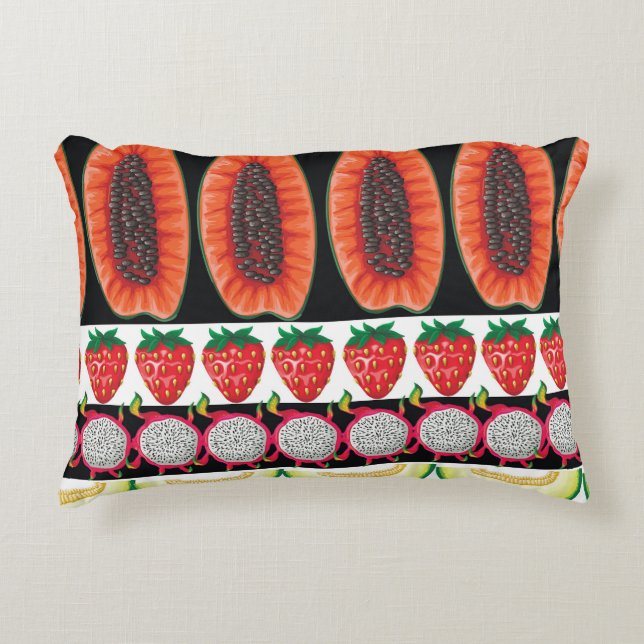 Exotic Fruits Trendy Seamless Pattern Accent Pillow (Front)