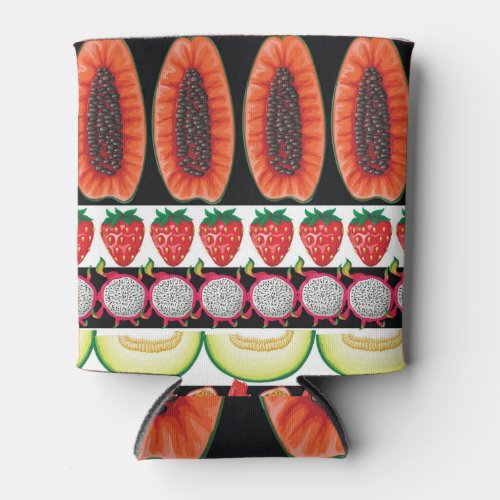 Exotic Fruits Trendy Seamless Pattern Can Cooler