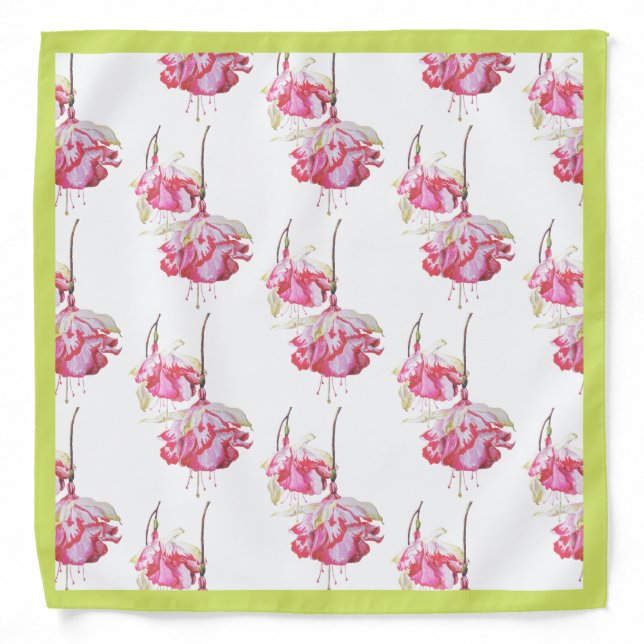 Exotic Fuchsias on a Bandana (Front)