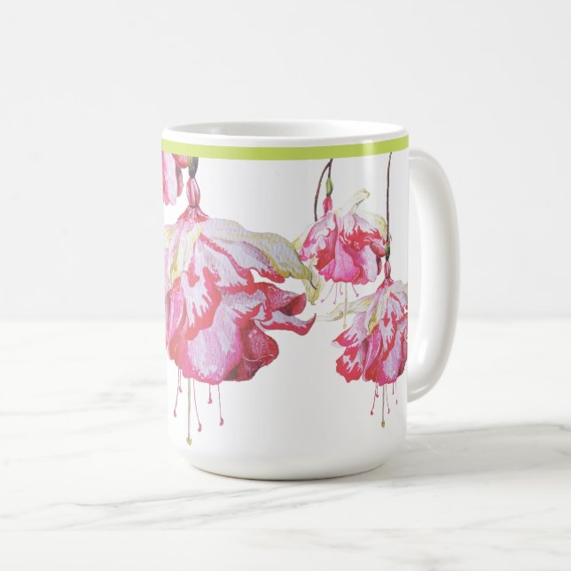 Exotic Fuchsias on a Classic Mug (Front Right)