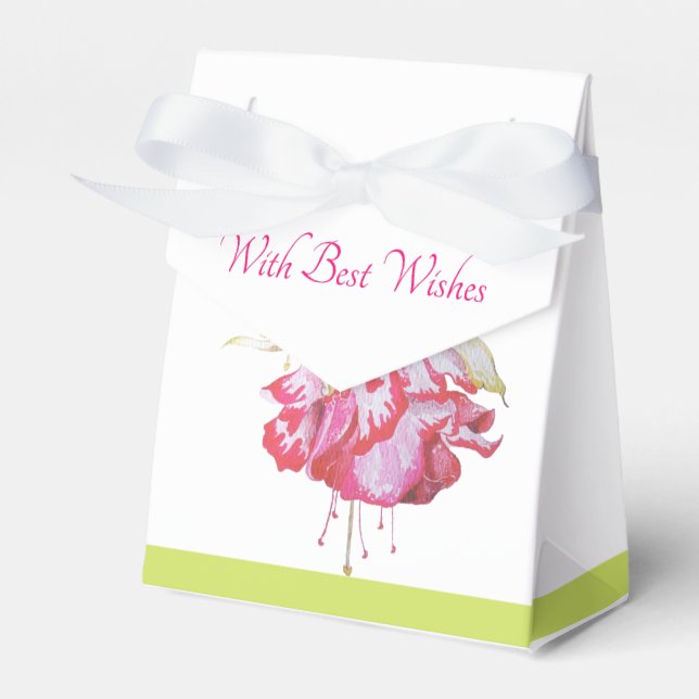 Exotic Fuchsias on a Favor Box  (Front Side)
