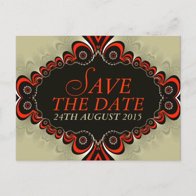 Exotic Genie Designs Save the Date Postcard (Front)