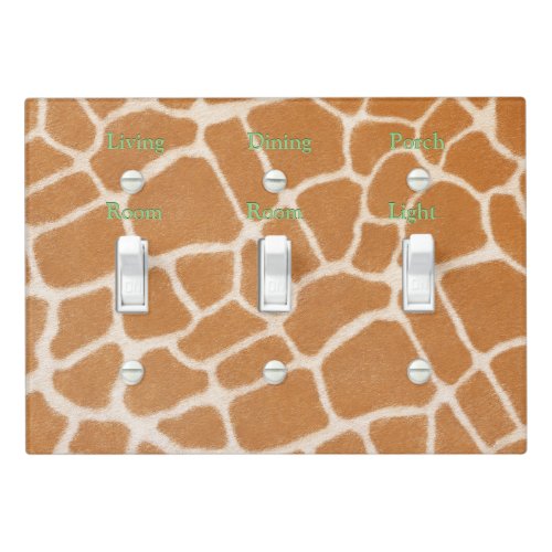 Exotic Giraffe Fur Realistic Animal Print Custom Light Switch Cover