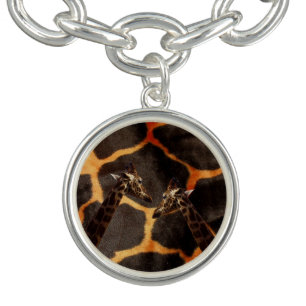 "Exotic Giraffes: On a Giraffe Patterned Canvas" Bracelet