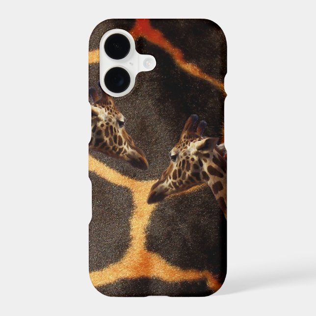 "Exotic Giraffes: On a Giraffe Patterned Canvas" Case-Mate iPhone Case (Back)