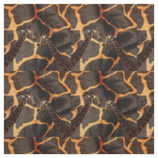 "Exotic Giraffes: On a Giraffe Patterned Canvas" Fabric