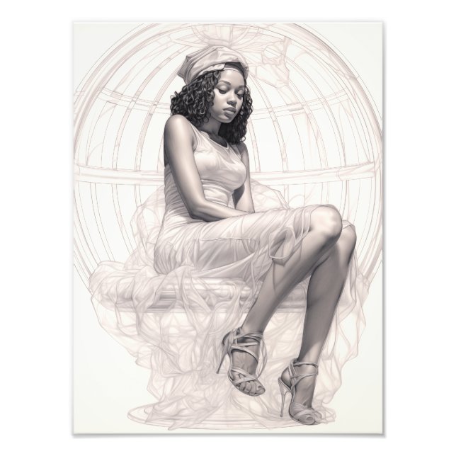 Exotic Girl on a Sofa Photo Print (Front)