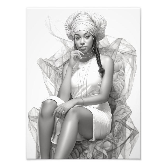 Exotic Girl on a Sofa Photo Print (Front)