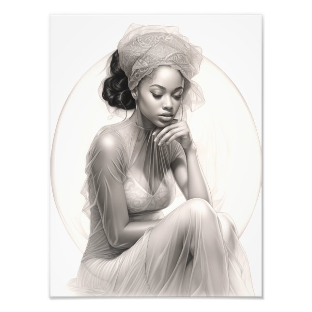 Exotic Girl on a Sofa Photo Print (Front)