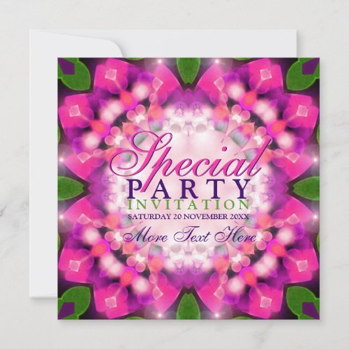 Exotic Girly Pink Purple Special Party Invitations