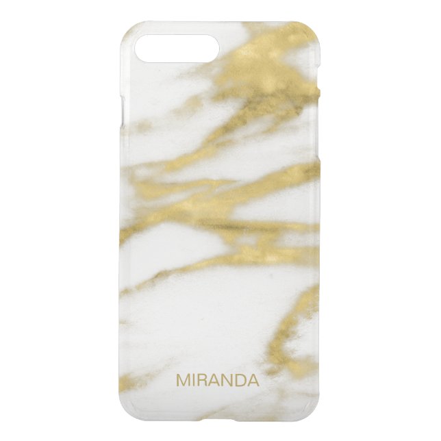 Exotic Gold and White Marble Abstract Pattern Uncommon iPhone Case (Back)