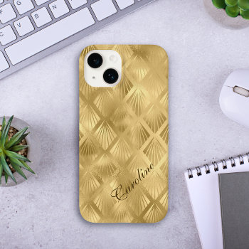 Exotic Gold Geometric Elegant Pattern Case-mate Iphone 14 Case by AvenueCentral at Zazzle