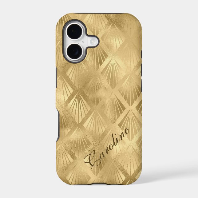 Exotic Gold Geometric Elegant Pattern iPhone Case (Back)