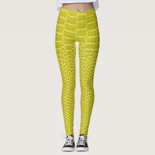 Exotic Golden Lizard Skin Look Leggings