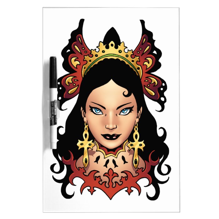 Exotic Gothic Queen with Ankh Earrings by Al Rio Dry Erase Board