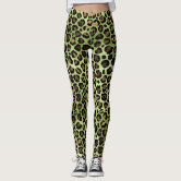 Wild Red and Black Leopard Print Fur Pattern Leggings