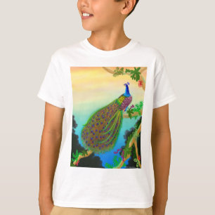 Exotic Green Peacock Kids T-Shirt