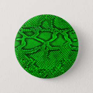 Exotic green snake skin pattern button
