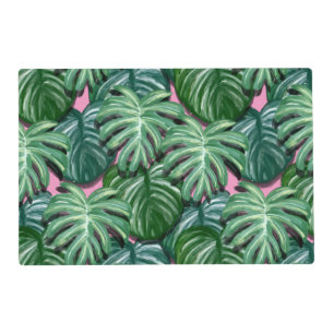 Exotic Green Tropical Leaves Pattern Placemat