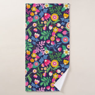 Exotic Hand Painted Floral Pattern-48330 Bath Towel