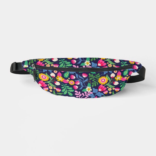 Exotic Hand Painted Floral Pattern-48330 Fanny Pack (Front)