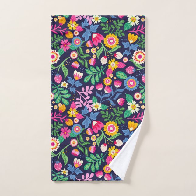 Exotic Hand Painted Floral Pattern-48330 Hand Towel (Hand Towel)