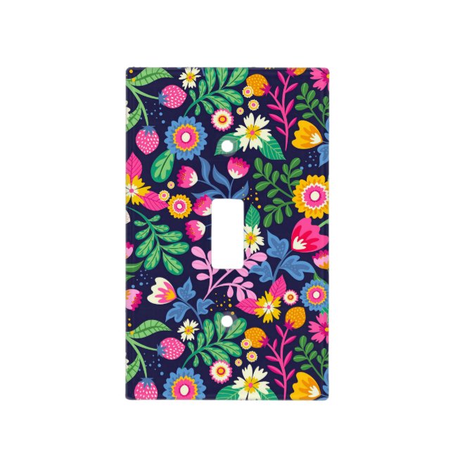 Exotic Hand Painted Floral Pattern-48330 Light Switch Cover (Front)