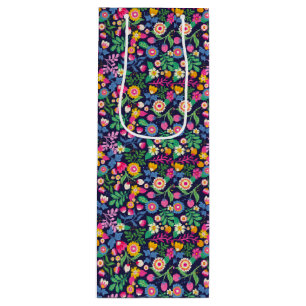 Exotic Hand Painted Floral Pattern-48330 Wine Gift Bag