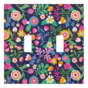 Exotic Hand Painted Floral Pattern Light Switch Cover