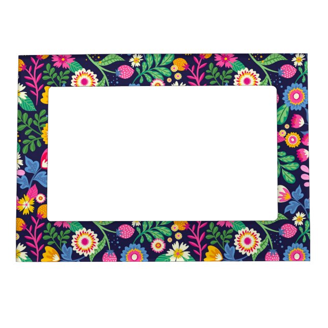 Exotic Hand Painted Floral Pattern Magnetic Frame (Front)