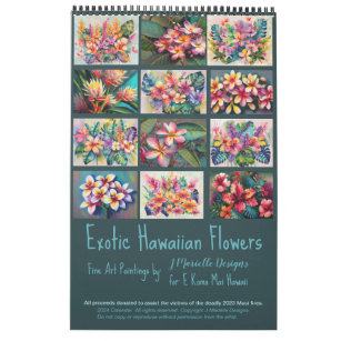 Exotic Hawaiian Flowers 2024 Calendar