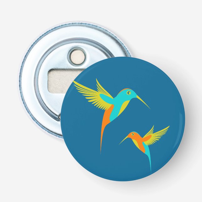 Exotic Hummingbirds Blue Bottle Opener (Front)