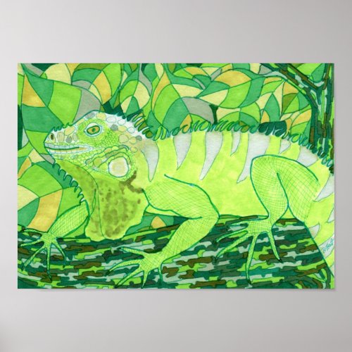 Exotic Iguana Poster