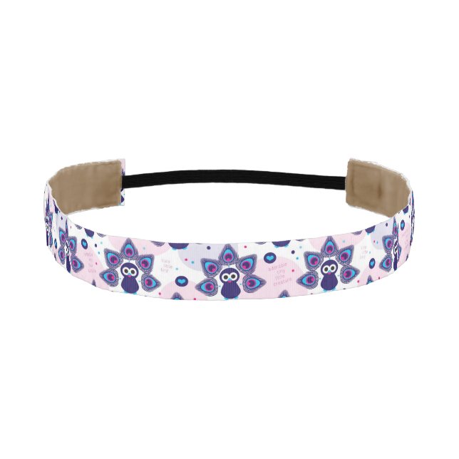 exotic india peacock pattern athletic headband (Front)