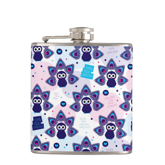 exotic india peacock pattern flask (Front)