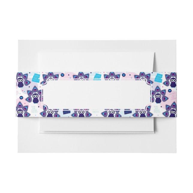 exotic india peacock pattern invitation belly band (Front Example)