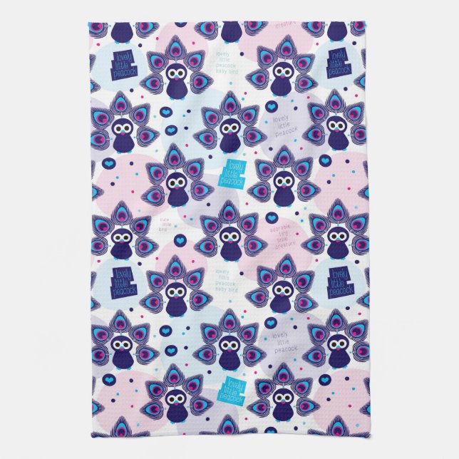 exotic india peacock pattern kitchen towel (Vertical)