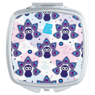 exotic india peacock pattern mirror for makeup