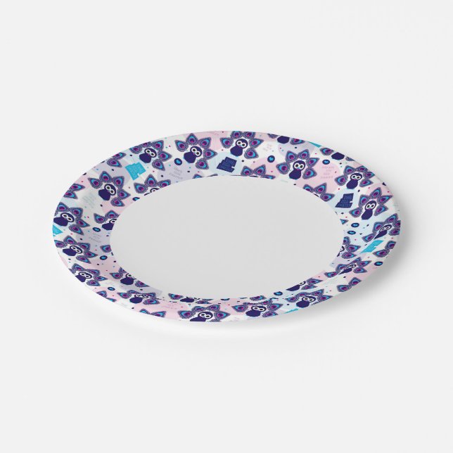 exotic india peacock pattern paper plates (Angled)