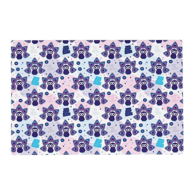 exotic india peacock pattern placemat (Front)
