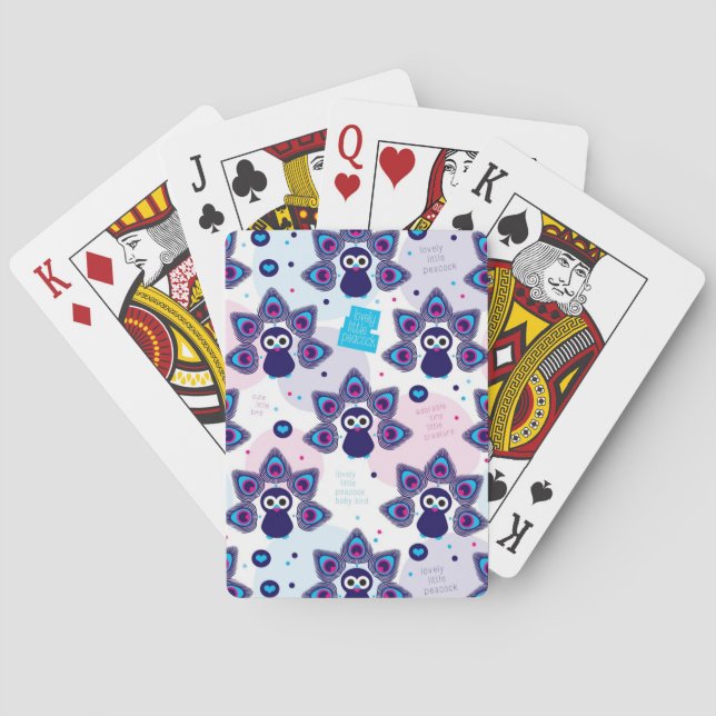 exotic india peacock pattern poker cards (Back)