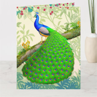 Exotic Indian Blue Peacock Big Greeting Card