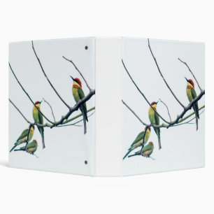 Exotic Indian kerala Bee-Eater Birds on Branch 3 Ring Binder